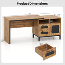71-Inch Computer Table with Open Compartments and Drawers