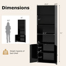 71 Inch Freestanding Bookshelf with 6 Shelves and 2-Door Cabinet
