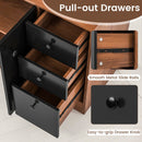71 Inch Kitchen Pantry with 3 Storage Cabinet and 3 Deep Drawers