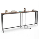 71 Inch Narrow Console Table with Power Outlet for Small Space