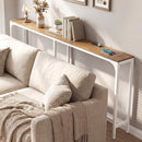 71 Inch Narrow Console Table with Power Outlet for Small Space