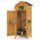 70 Inch Tall Garden Tool Storage Cabinet with Lockable Doors and Foldable Table