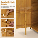 70 Inch Tall Garden Tool Storage Cabinet with Lockable Doors and Foldable Table