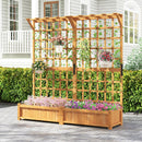 71 Inches Large Wooden Planter Container with Trellis and Hanging Roof-Orange