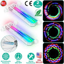 2Pcs 32LEDs Patterns Cycling Lights Rainbow Wheel Tire Flash Lamp Bicycle Colorful LED Wheel Spoke Signal Light w/ 30 Patterns