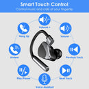 Unilateral Wireless Earpiece Rechargeable Wireless in-Ear Headset with Hook for Car Driving Phone Call Office