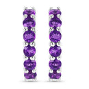 1.20 Carat Genuine Amethyst .925 Sterling Silver Earrings