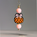 Pink Polka Dot Pumpkin Charm - Tumbler Handle Charm