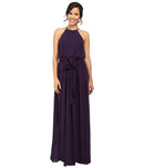 Anthropologie Donna Morgan Alana Purple Amethyst Halter Gown Size 8