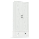 72 Inch Tall Kitchen Pantry Cabinet Farmhouse Wooden Cupboard with 2 Doors