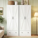 72 Inch Tall Kitchen Pantry Cabinet Farmhouse Wooden Cupboard with 2 Doors