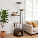 72-Inch Multi-Level Cat Tree with Condo and Perches