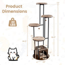 72-Inch Multi-Level Cat Tree with Condo and Perches
