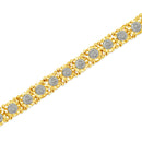 14K Yellow Gold Plated .925 Sterling Silver 3.0 Cttw Miracle-Set Diamond Tennis Bracelet (L-M Color, I2-I3 Clarity) - 7.25"