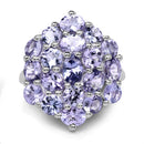 5.28 Carat Genuine Tanzanite .925 Sterling Silver Ring