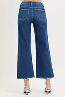 RISEN Tummy Control 4 Way Stretch High Rise Crop Wide Leg Jeans