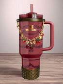 Red Velvet Cherry Deluxe Tumbler Charm Necklace