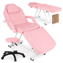 73 Inch Facial Chair Set with Removable Headrest Detachable Armrests and Towel Rack-Pink