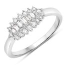 0.37 Carat Genuine White Diamond 14K White Gold Ring (E-F Color, VS-SI Clarity)