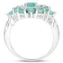 2.37 Carat Genuine Emerald .925 Sterling Silver Ring