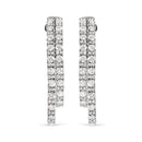 14K White Gold 4.0 Cttw Diamond Asymmetrical Inside Out Double-Hoop Earrings (I-J Color, I1-I2 Clarity)