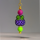 Green Polka Dot Pumpkin Charm - Tumbler Handle Charm