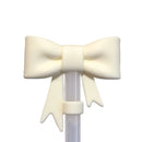 Cream 3D Bow Straw Topper
