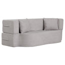 75.5 inch Folding Sofa Bed 2-in-1 Convertible Teddy Fleece Floor Loveseat with 2 Comfortable Pillows