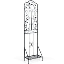 Metal Garden Trellis with Foldable Shelf 75 x 20 Inch