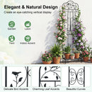 Metal Garden Trellis with Foldable Shelf 75 x 20 Inch