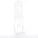 Metal Garden Trellis with Foldable Shelf 75 x 20 Inch