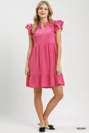 Umgee Ruffle Sleeve Babydoll Dress