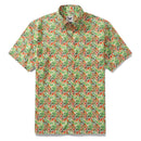 Men's Hawaiian Shirt Algae Movement By Lucille Pattern Cotton Button-down Short Sleeve Aloha Shirt