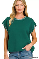 Zenana Stitch Detailed Oversize Sweater