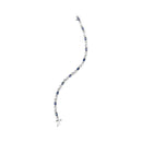 10K White Gold 5x4mm Oval Sapphire Gemstone and 1/10 Cttw Diamond Prong Set "X" Link Bracelet - Size 7" (H-I Color, SI1-SI2 Clarity)