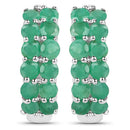 2.40 Carat Genuine Emerald .925 Sterling Silver Earrings