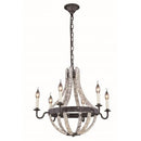 Woodland Collection Pendant D:24In. H:22In. Lt:6 Wash & Steel F