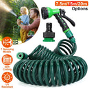 EVA Recoil Garden Hose Flexible Self-coiling Water Hose with 3/4Ó and 1/2Ó Adapter with 7 Spraying Modes for Boat Greenhouse Yard Patio