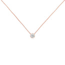 2 Micron 14K Rose Gold Plated Sterling Silver Bezel-Set Diamond Solitaire Pendant Necklace (1/3 cttw, H-I Color, I1-I2 Clarity)