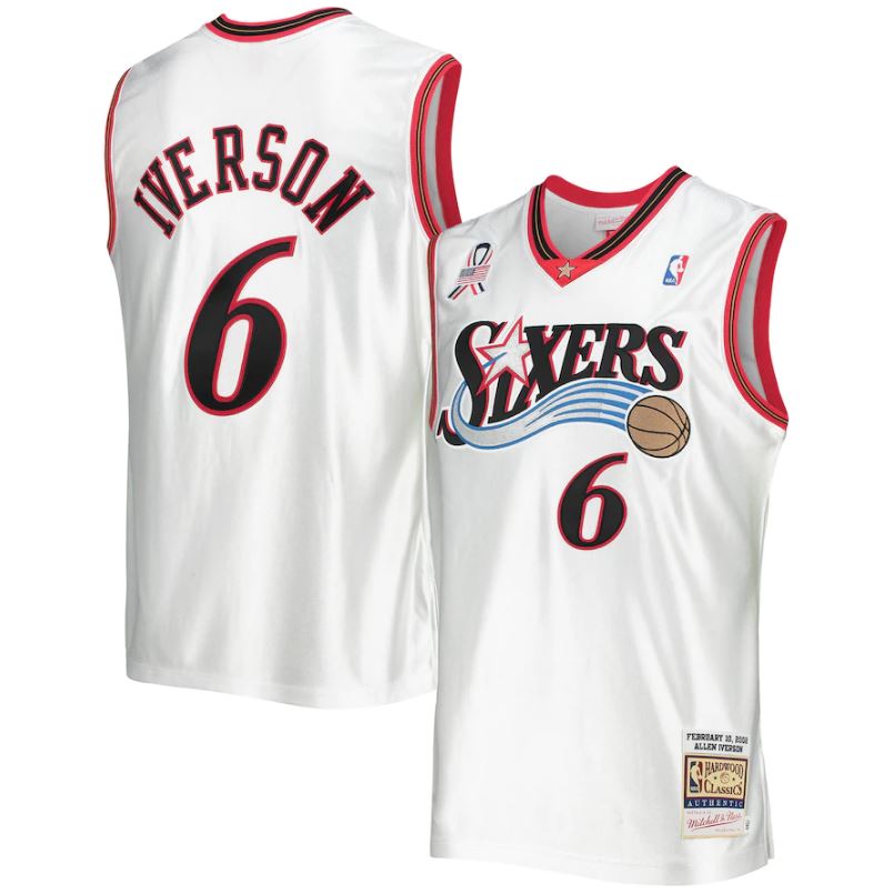 Allen Iverson Mitchell & Ness White Hardwood Classics 2002 NBA All-Star Game Authentic Jersey