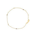 14K Yellow Gold Alternating Red Ruby and White Diamond Bezel Station Chain Bracelet (I-J Color, SI2-I1 Clarity) - 7.5" Inches