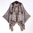 Floral Photography Knitted Hooded Cape