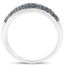 0.42 Carat Genuine Blue Diamond .925 Sterling Silver Ring