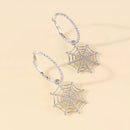 Halloween Spider Web Dangle Hoop Earrings