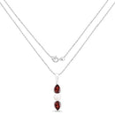 1.50 Carat Genuine Garnet and Pearl .925 Sterling Silver Pendant