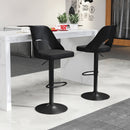 Bar Stools Set of 2 with Enlarged PU Leather Seat and Footrest