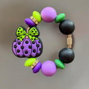 Green Polka Dot Pumpkin Charm - Tumbler Handle Charm