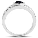 0.56 Carat Genuine Black Diamond .925 Sterling Silver Ring
