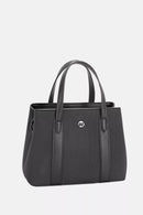 David Jones Canvas Handbag with Leather Trim