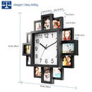 12-Photo Collage Wall Clock – Home Decor Frame Clock